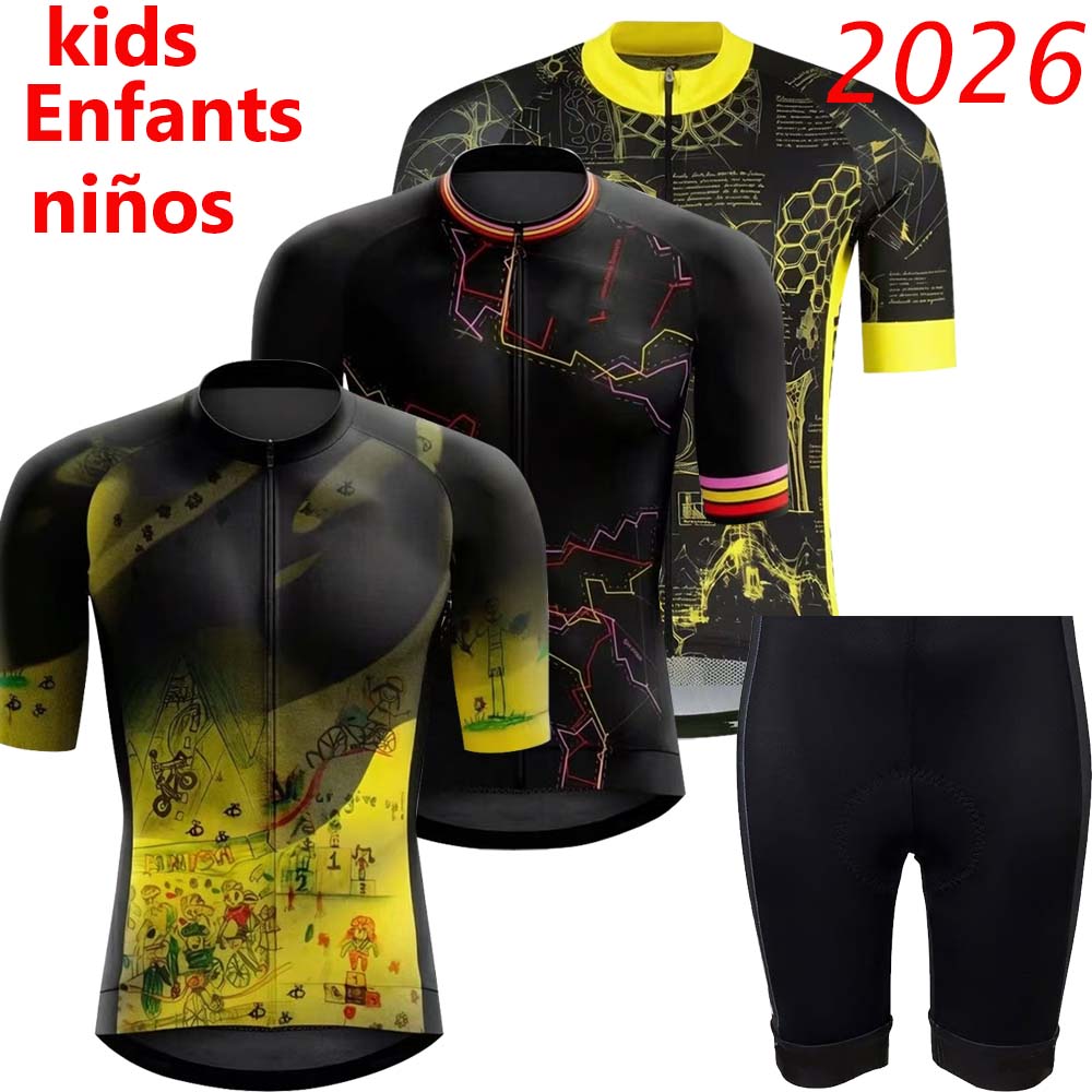 Cycling Gear Girls - Çocuklar Fransa Turu 2026 Bisiklet Forması